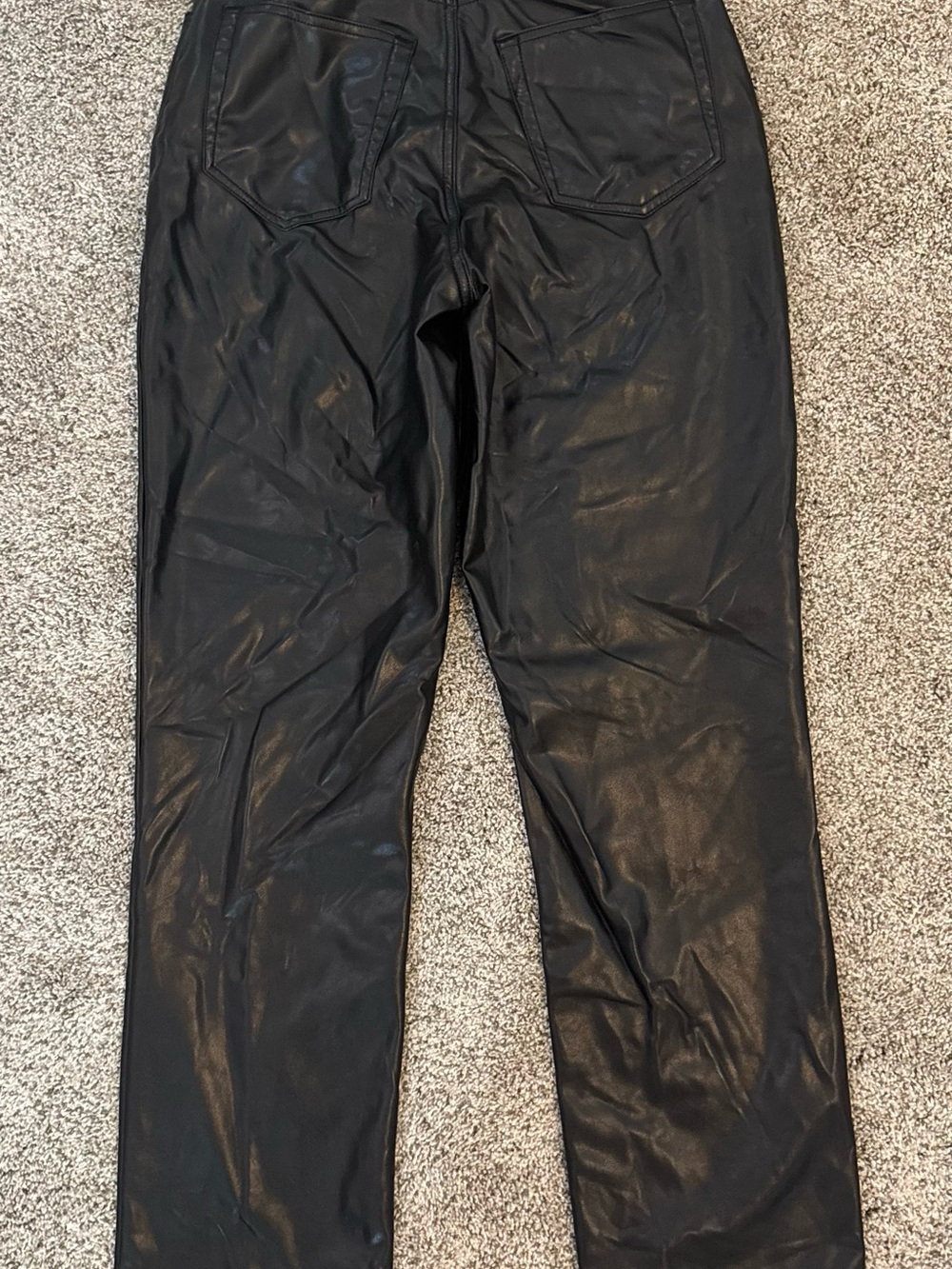 Abercrombie & Fitch Women's The 90's Straight Pants Ultra High Rise Leather Pant - Picture 5 of 5